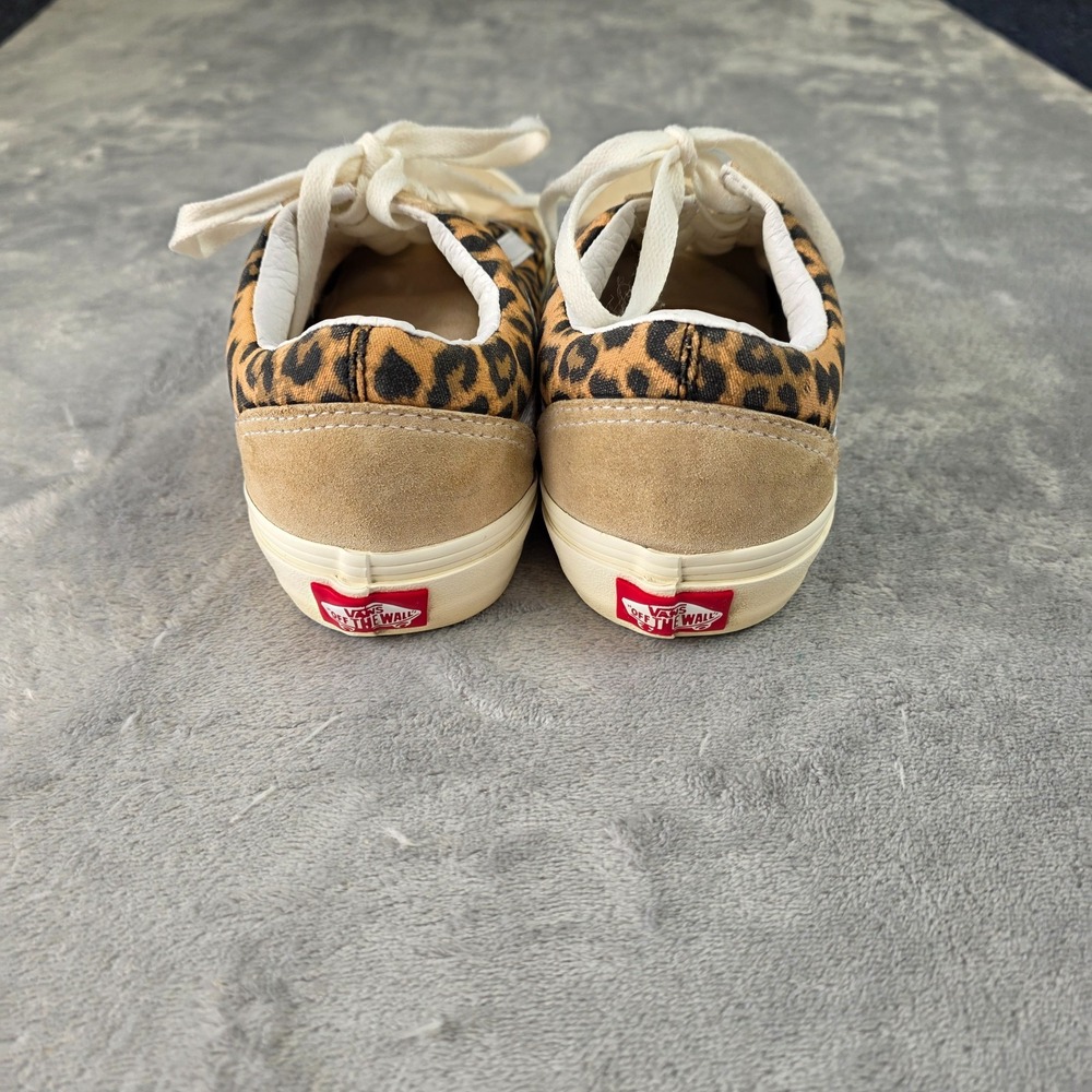 Vans OldSkool Cream Cheetah Leopard Print Suede- Women's 7/Men 5.5 - Picture 4 of 6
